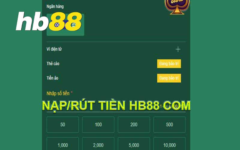 nạp/rút tiền hb88 com